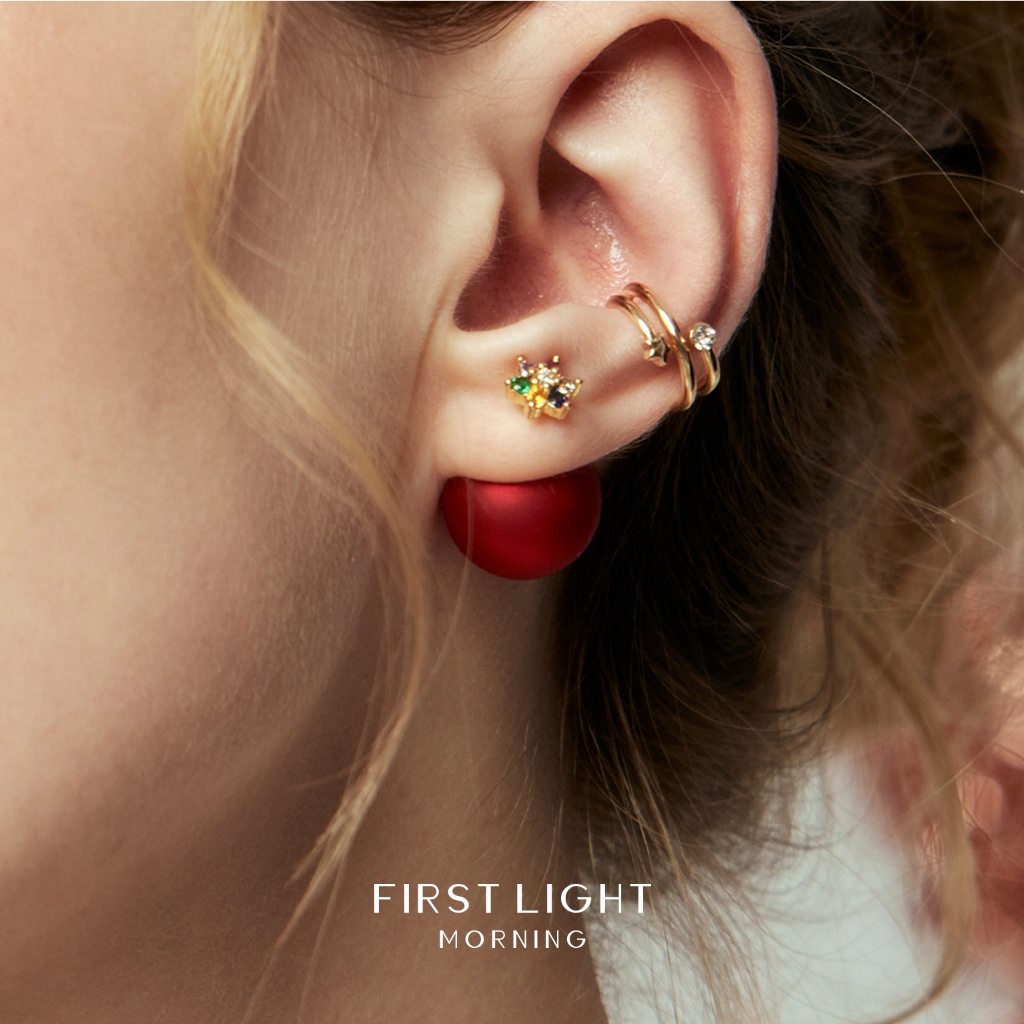 first-light-morning-lucky-star-earrings-ต่างหูแป้น-ต่างหูเล่น-layer-ต่างหูแฟชั่น-ต่างหูคริสต์มาส-christmas-ของขวัญ