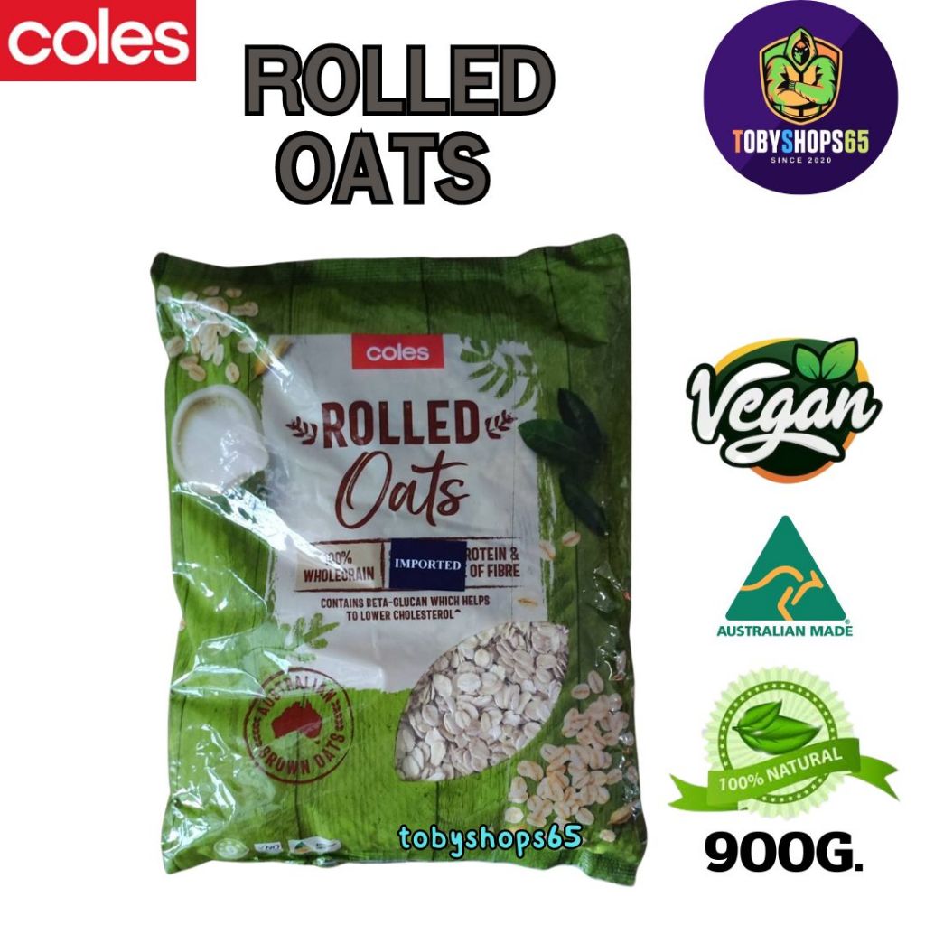 Coles โคลส์ ข้าวโอ๊ต rolled oats ชนิดรีด High Fiber oatmeal cereals