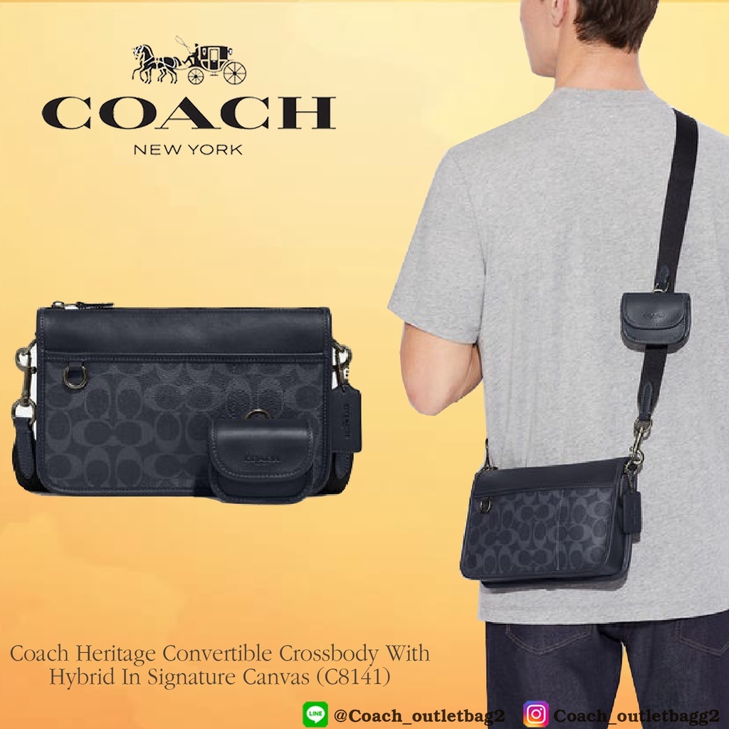 Coach Heritage Convertible Crossbody In Signature ((c8141)) Shopee