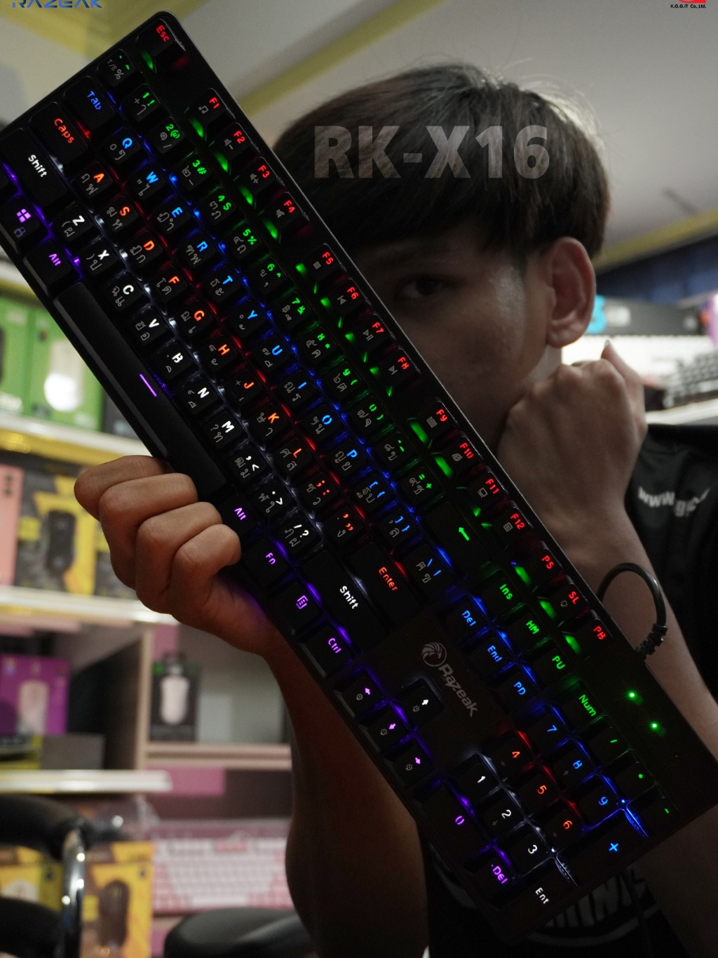 คีย์บอร์ด เกมมิ่ง Mini RGB RAZEAK RK-X16 บลูสวิตช์ ของแท้100% ประกัน1ปี ...