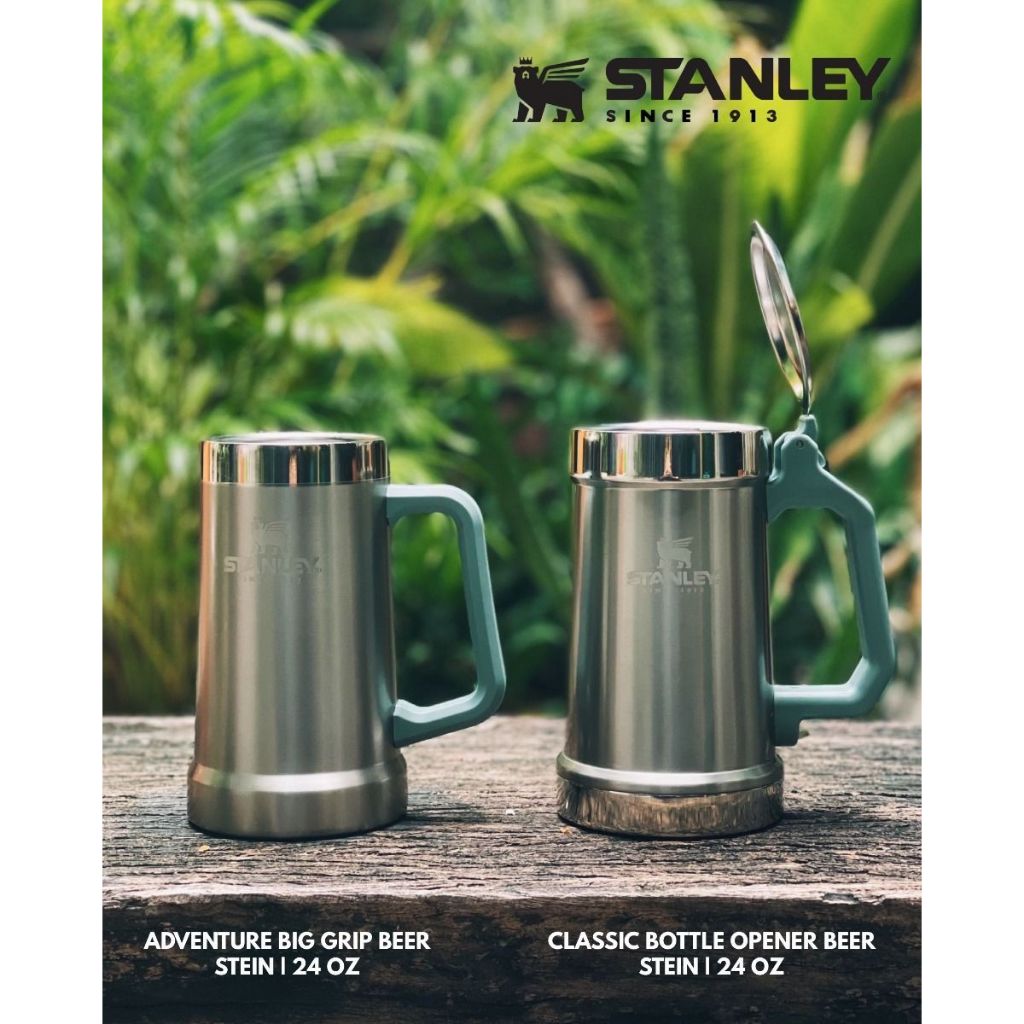 Stanley Classic Bottle Opener Beer Stein 24 oz - Hammertone Green