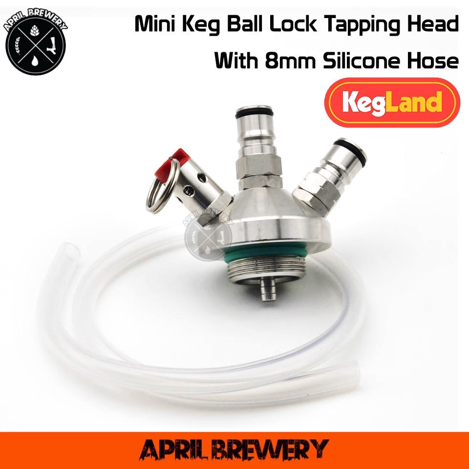 Mini Keg Ball Lock Tapping Head + 8mm Silicone Hose KL06972 Keg Land