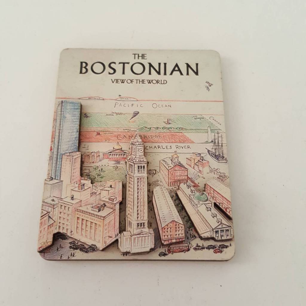 แม่เหล็กติดตู้เย็น Boston Magnet 3D ของสะสม souvenir The Bostonian View ...