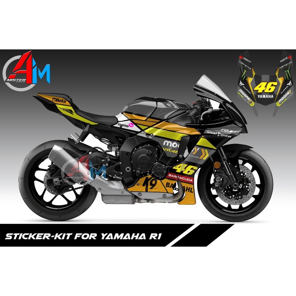 (เลือกสีด้านใน) [เกรด Premium Basic] ชุดสติ๊กเกอร์ Yamaha YZF-R1 2020 ...