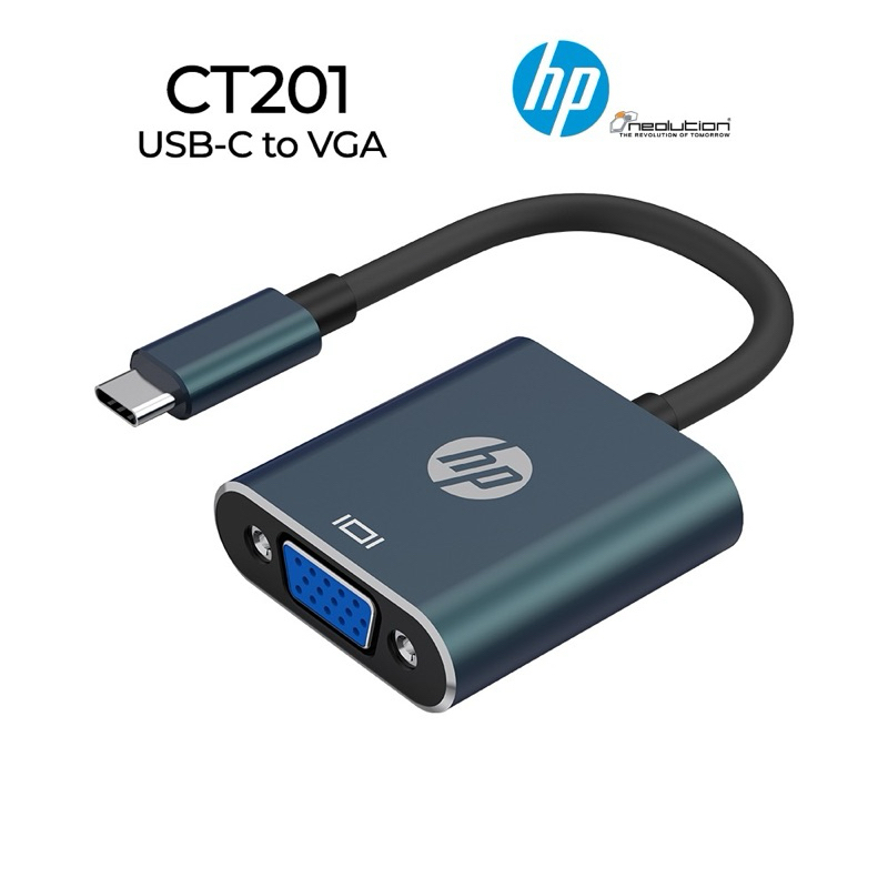 HP DHC-CT201 หัวแปลง converter USB C M to VGA adaptor อะแดปเตอร์แปลงสาย ...