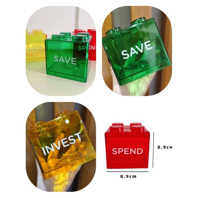 Block Saving ออมสินบล็อคต้วต่อ มีสกรีนอักษร หยอดเหรียญ.พร้อมส่งในไทย ...