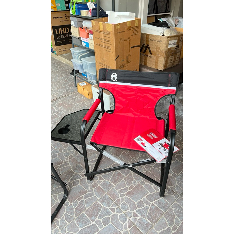 พร้อมส่ง มือสอง Coleman japan Side Table deck Chair (Olive) และ Red