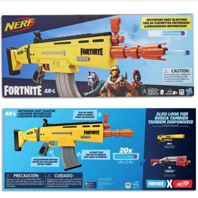 Fortnite Ar L Scar Nerf Elite Blaster Motorized Gun 20 Official Darts Shopee Thailand