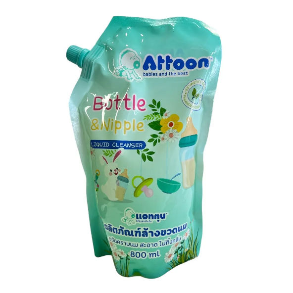 ATTOON เเอทตูน น้ำยาล้างขวดนม 800 ml. แบบรีฟิล (1 ถุง) | Shopee Thailand