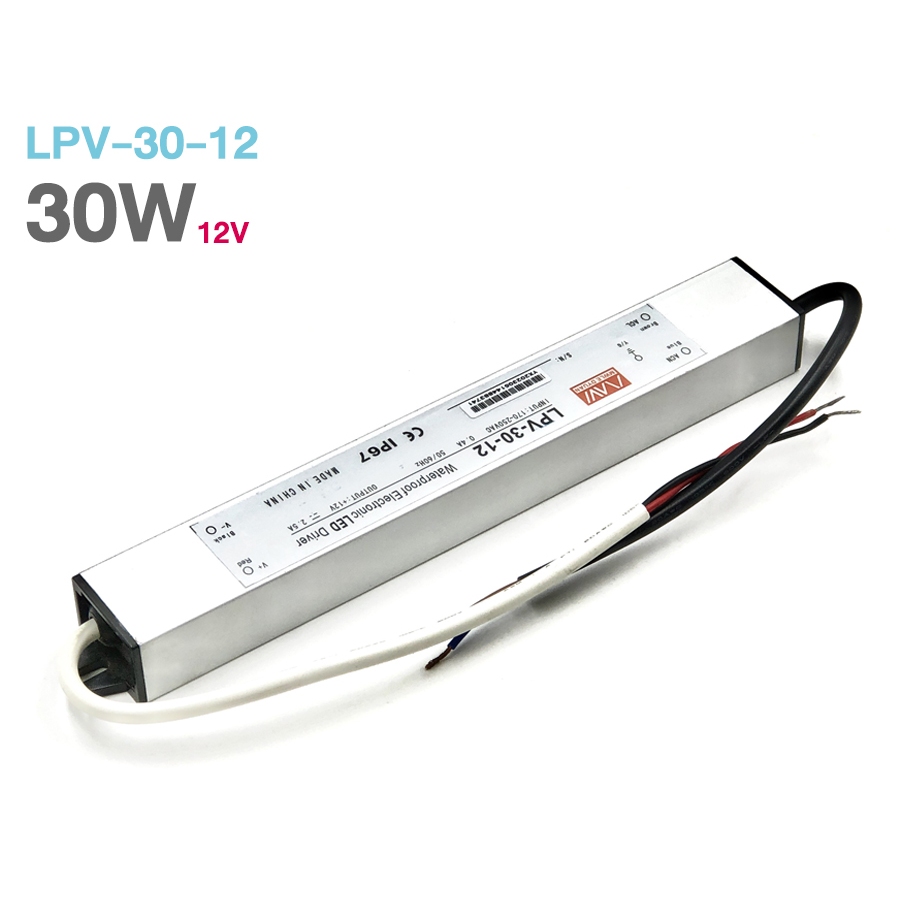 LPV-30-12 | Waterproof LED Driver 12V(2.5A) 30W สำหรับไฟ LED กันน้ำ ...