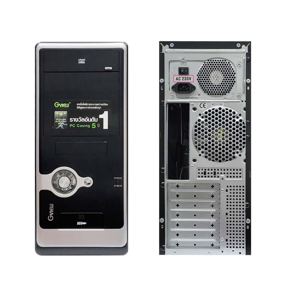 จีวิว เคส Gview Case Focus (USB 2.0) (HS) (Black/ Silver) สีดำเงิน ...