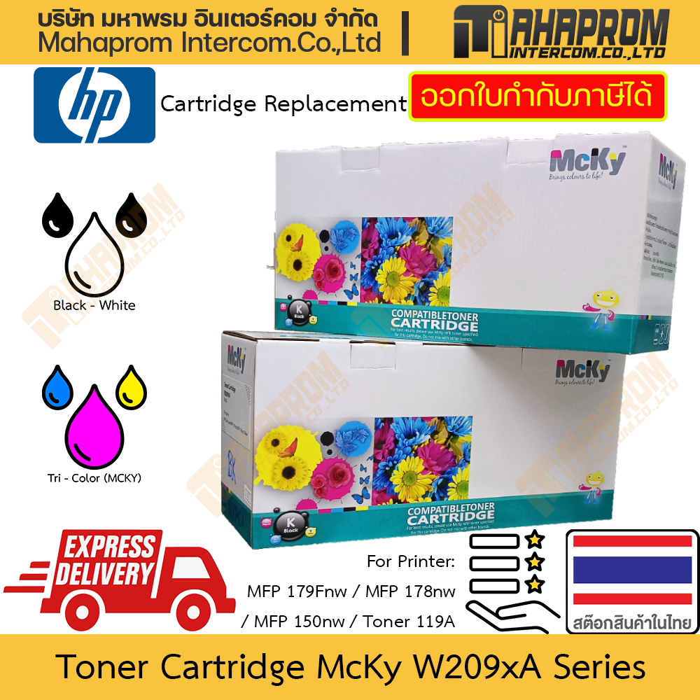 ตลับหมึก ผง McKy รุ่น W2090A W2091A W2092A W2093A สำหรับเครื่องพิมพ์ ...