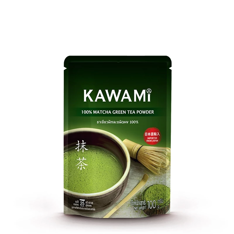 คาวามิมัทฉะ 100% ขนาด 100 กรัม. KAWAMI 100% Matcha size 100 g. ชาเขียว/ชาญี่ปุ่น/ผงมัทฉะ/ผงชาเขียวมัทฉะ/มัทฉะกรีนที