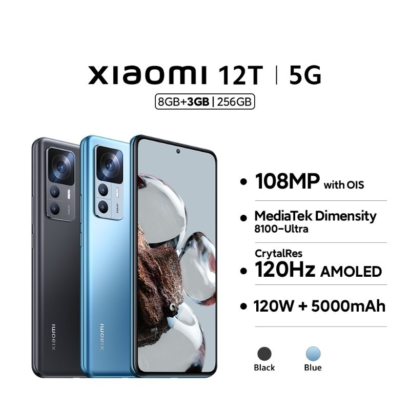 Xiaomi 12t 8/256gb สีฟ้า ประกันยาว หายาก ชาร์จเร็วมาก 120 watt ของใหม่ ...