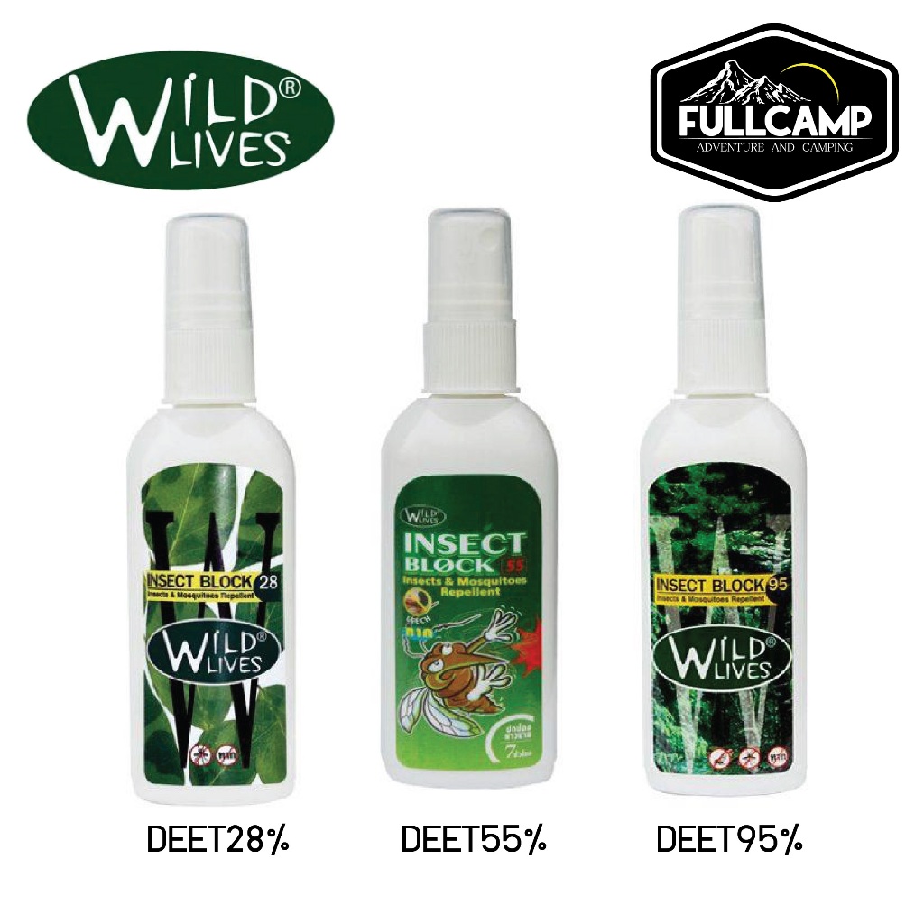 WILD LIVES INSECT BLOCK สเปร์ยกันยุง คุ่น ทาก แมลง ขนาด 50 / 100 มล. ...