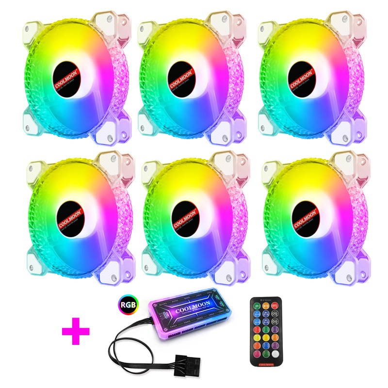 ชุดพัดลมเคส COOLMOON Crytal Diamond RGB Fan Case 12 CM. | Shopee Thailand