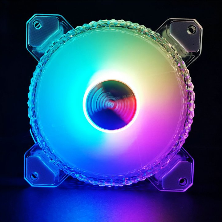 พัดลมเคส Coolmoon Crystal Diamond RGB 6Pin 120mm. | Shopee Thailand