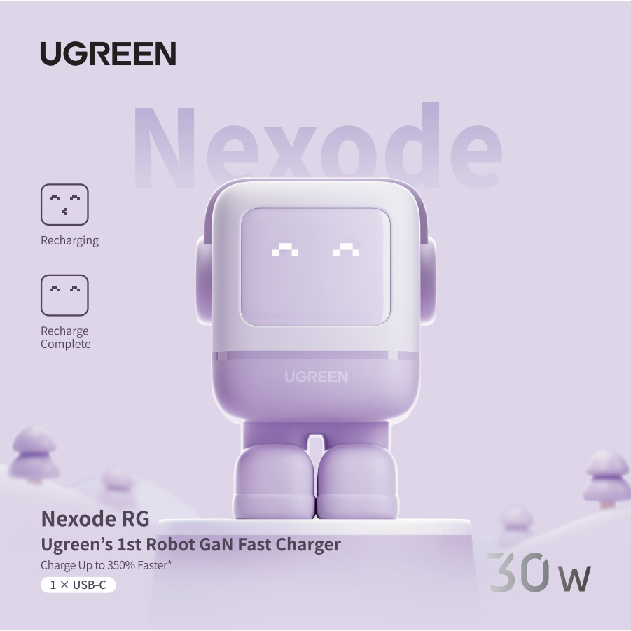 UGREEN RoboGaN 30W USB-C*1 ที่ชาร์จหุ่นยนต์ขนาดเล็ก Nexode 1พอร์ต GaN ...