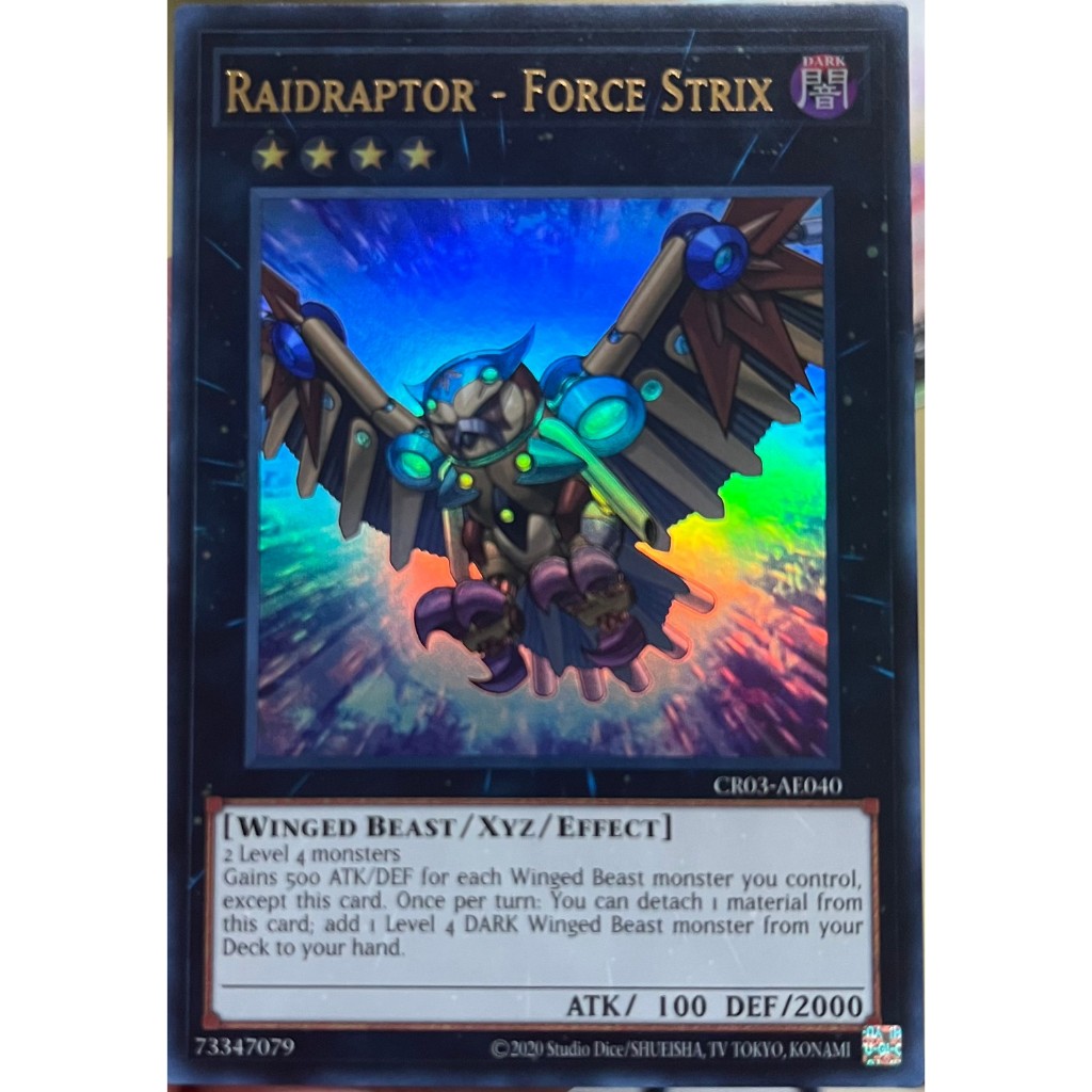 Yugioh Asia-Eng [CR03-AE040] Raidraptor - Force Strix (Ultra Rare ...