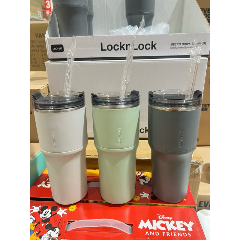 กระบอกน้ำแก้วเก็บความร้อน-เย็น LocknLock metro drive tumbler 650มล.*จำน ...