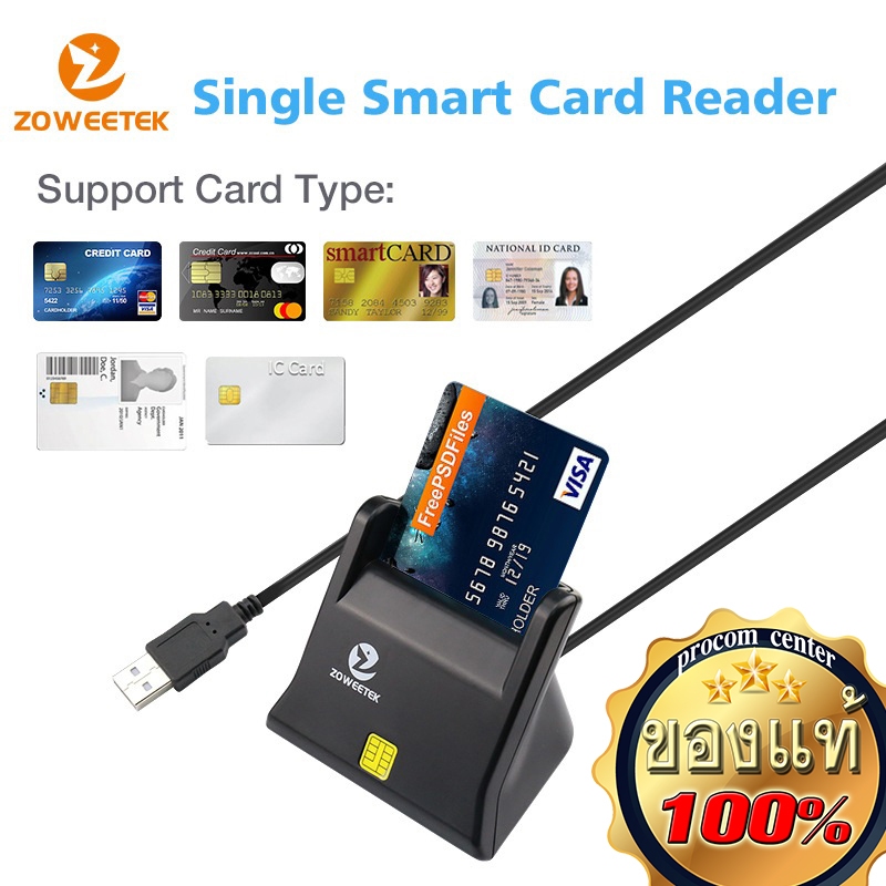 Zoweetek USB ID Smart Card Reader for IC DNIE DNI EMV CAC Bank Chip ...