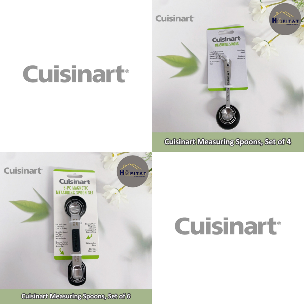 Cuisinart Set 6 Cucchiai Dosatori Rotondi In Acciaio Inox: Misurini Da Cucina Lavabili In Lavastoviglie Con Anello