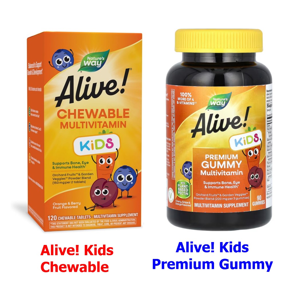Nature's Way Alive! Kids Multivitamin: Chewable / Premium Gummy ให้เด็ก ...