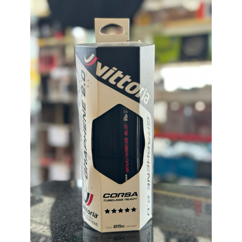 Pneu Vittoria Corsa Speed Graphene 25c G2.0 Tubeless Ready Noir neuf - Équipements vélos