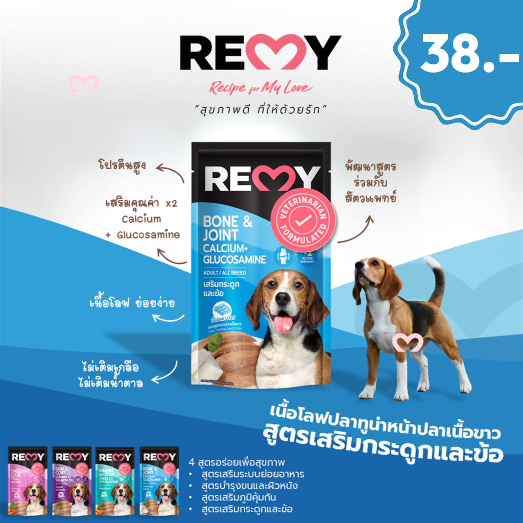 (5 แถม 1) REMY Dog wet food Vet-Formulated - เรมี่ อาหารเปียก สำหรับ ...