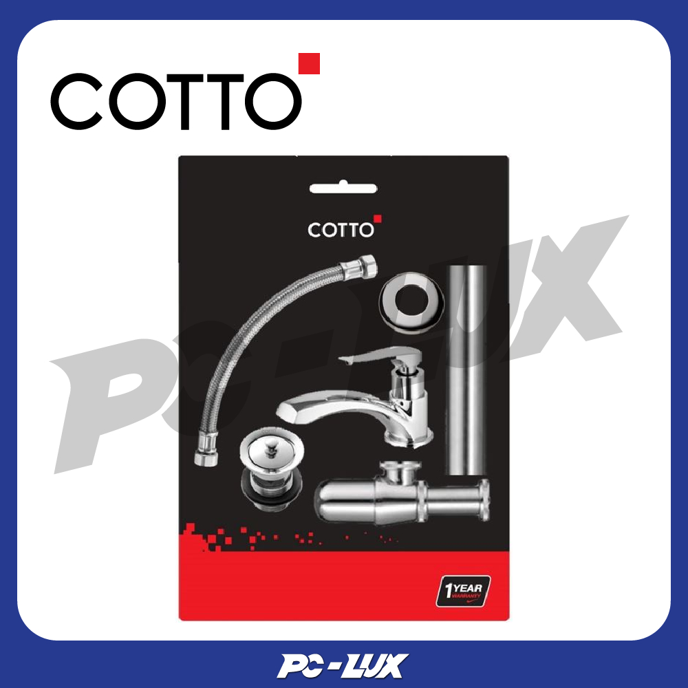 COTTO ชุดก๊อกน้ำอ่างล้างหน้าพร้อมอุปกรณ์ รุ่น CT1206SET(HM) SAVE SET ...