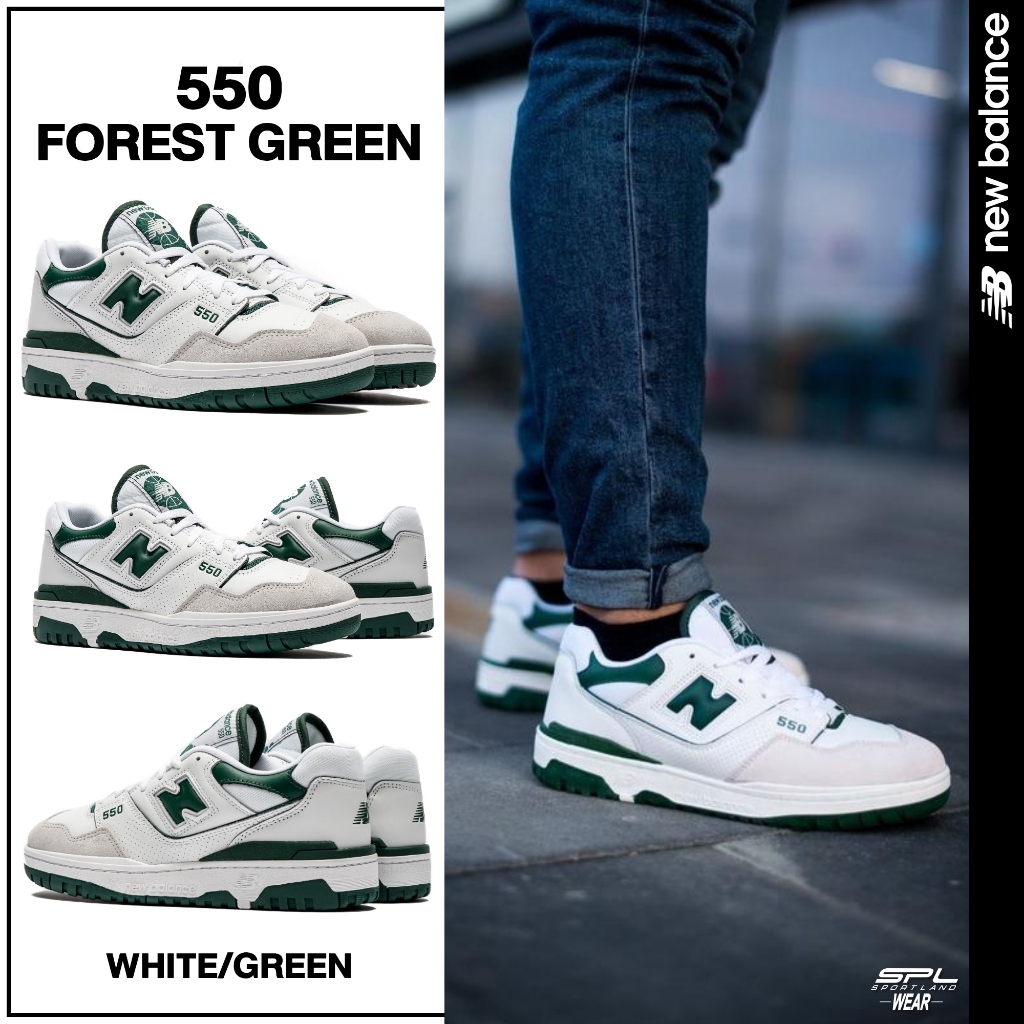 New Balance รองเท้าผ้าใบ รองเท้าลำลอง NB UX 550 White Green BB550WT1 ...