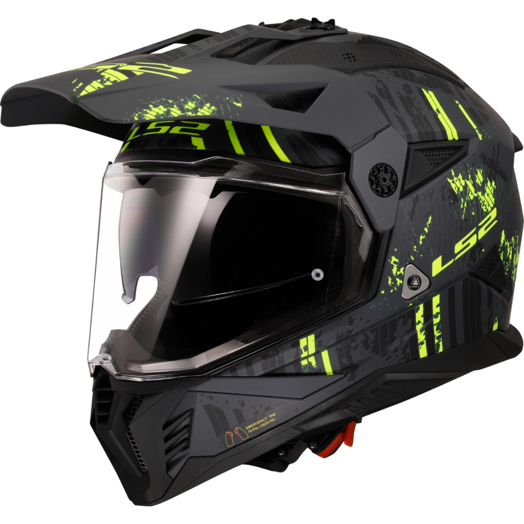 LS2 Helmets MX702 Pioneer II Crazy M. Black H-V Yellow - หมวกกันน็อค ...