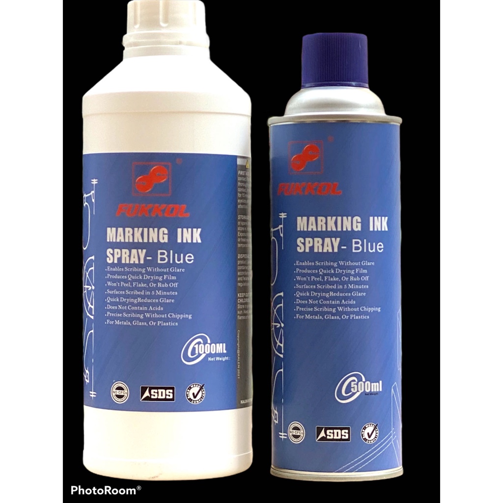 Fukkol layout blue Marking Ink,32oz. สามารถและแปรงในหมวก Machinist Dye ...