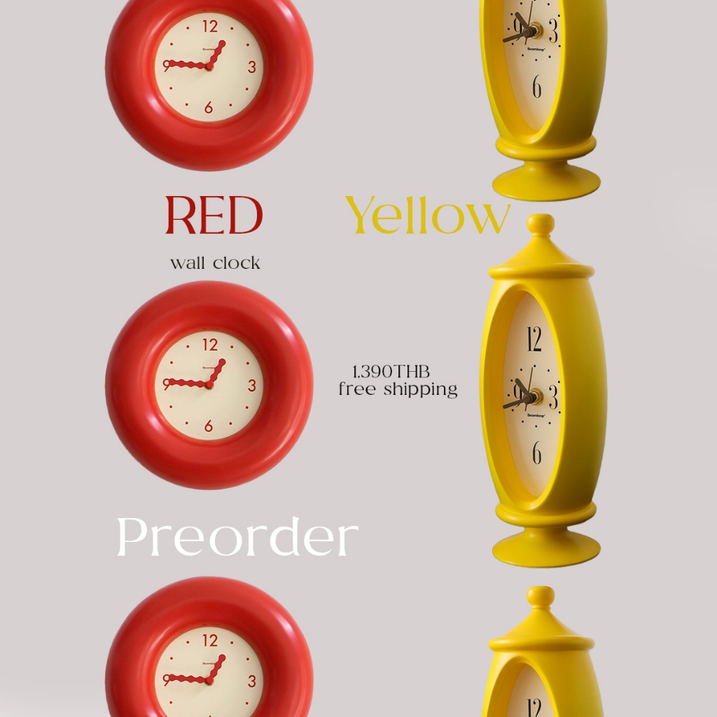 (preorder) Round clock & Mailbox clock นาฬิกาแขวนผนัง นาฬิกาตั้งโต๊ะ สี ...