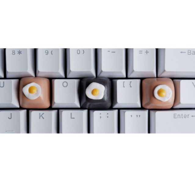 คีย์แคปไข่ดาว Keycap fried egg คีย์แคปคัสต้อม ปุ่มคีย์บอร์ด แฮนด์เมด ...