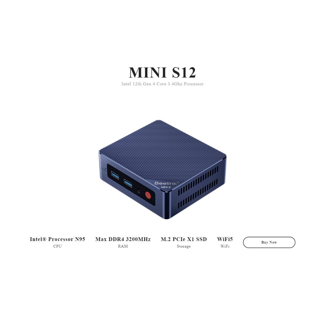 BEELINK　MINI S12 Amazon.com: Beelink Mini PC, Mini S12 Intel 12th N95(Up to 3.4GHz
