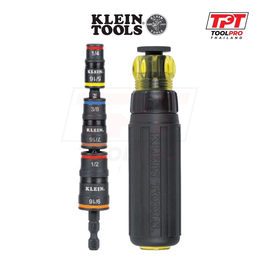 Klein Tools ไขควงกรอกแกรกอิมแพค 7-in-1 Impact Rated Flip Socket Set ...