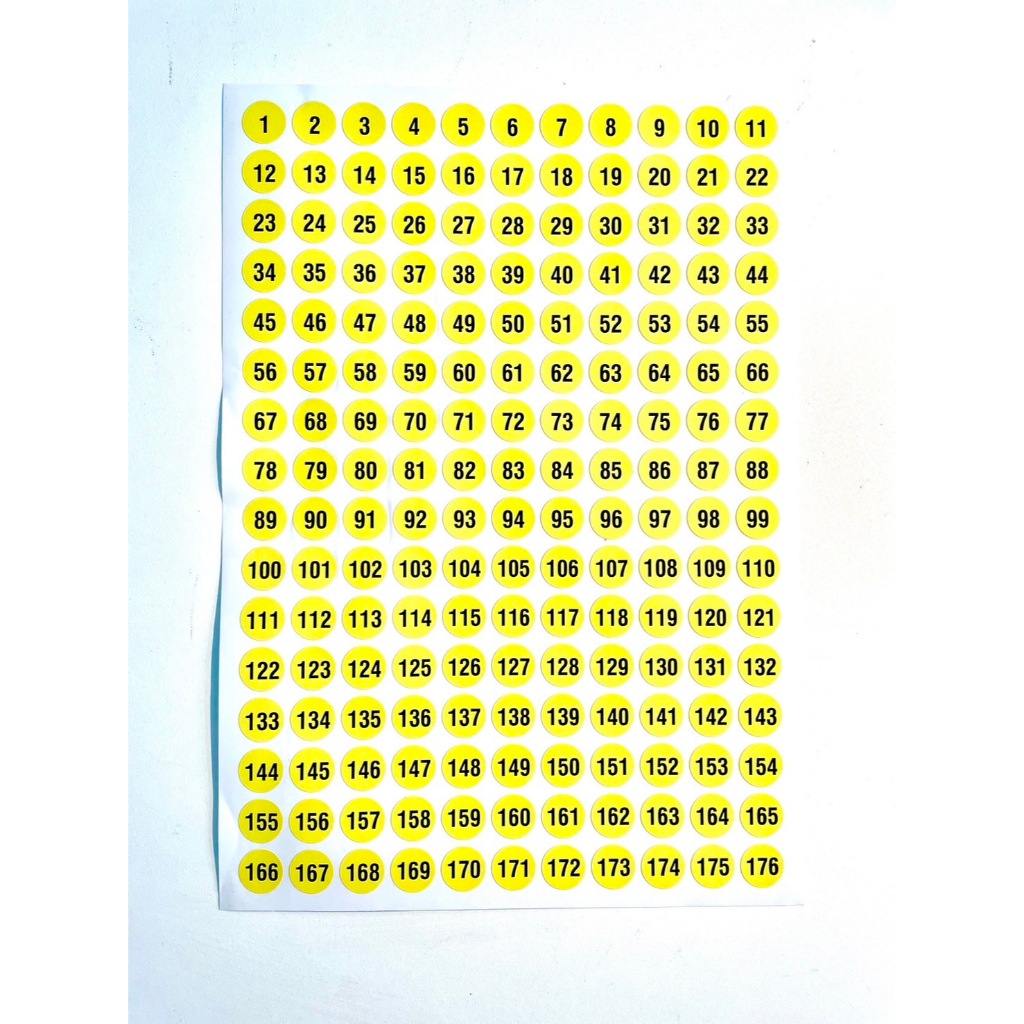 See-D Labels สติ๊กเกอร์กระดาษชนิดสี วงกลม 16 มม พร้อมรันนิ่ง ตัวเลข 1 ...