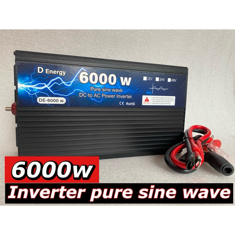 อินเวอร์เตอร์ 6000w inverter pure sine wave 12v 24v 48v dc | Shopee ...