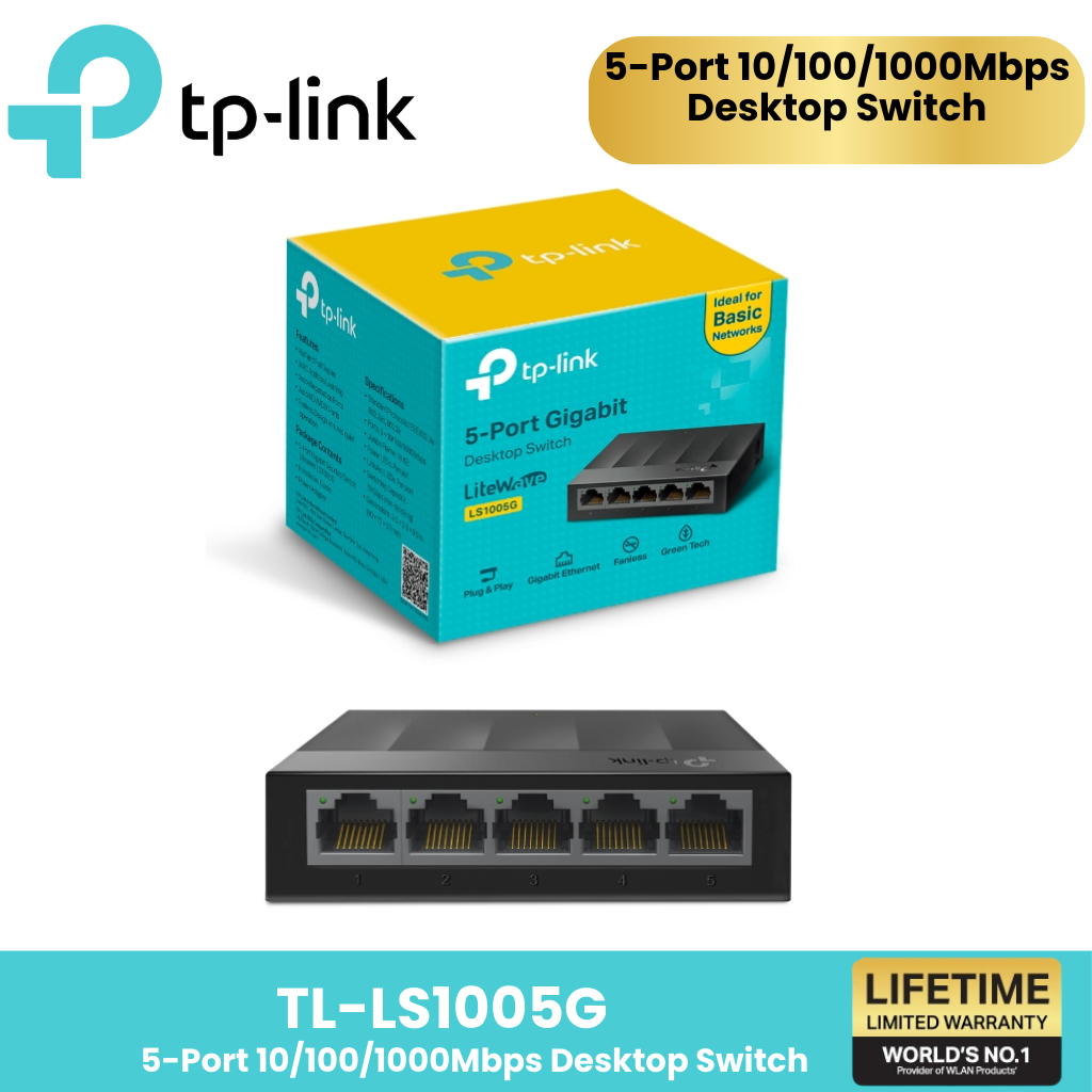 TP-LINK LS1005G LS1008G 5-PORT / 8-PORT 10/100/1000MBPS DESKTOP SWITCH ...