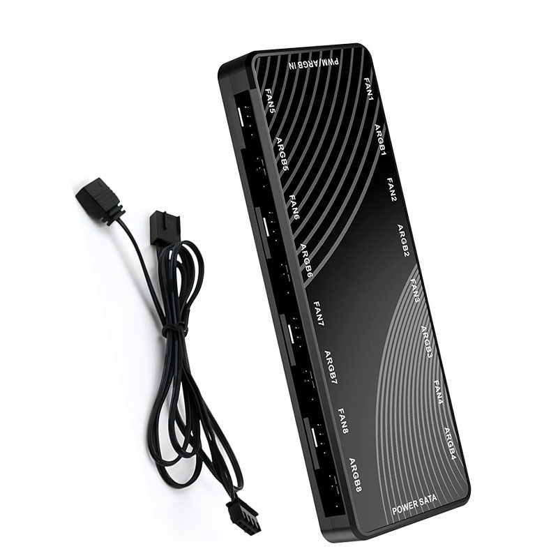 กล่องควบคุมไฟ ARGB Fan Hub Controller 8-BIT HUB MH009 4pin PWM+3pin ...