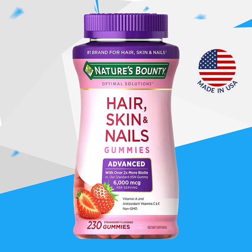 Exp.05/2026)Nature's Bounty Hair, Skin and Nails Advanced 230 Gummies |  Shopee Thailand