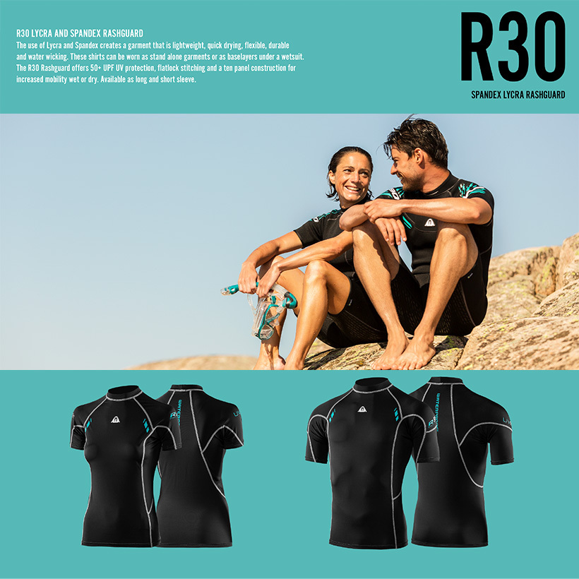 Waterproof R30 Rash Guard Short Sleeve (แรชการ์ดผลิตจาก Lycra และ ...