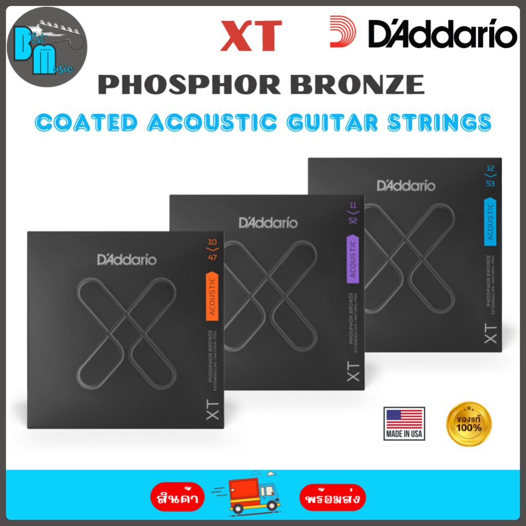 D'Addario EXP16 Coated Phosphor Bronze, Light, 12-53 | Gino Guitars