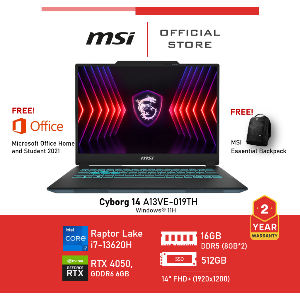 [Pre-Order] MSI Cyborg 14 A13VE-019TH (14