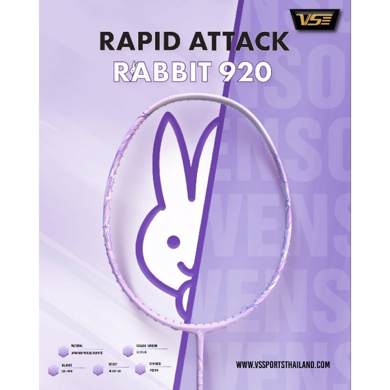 VS ไม้แบดมินตัน รุ่น Rabbit 920 มี 3 สี แถมเอ็น กริป ถุงผ้า | Shopee ...