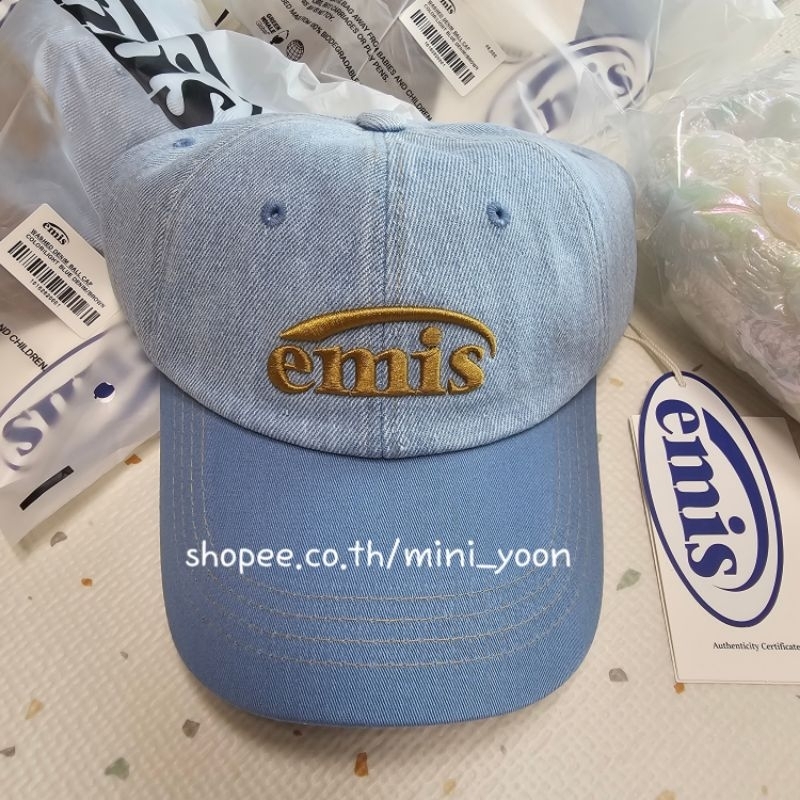 หมวก EMIS WASHED DENIM BALL CAP-LIGHT BLUE | Shopee Thailand