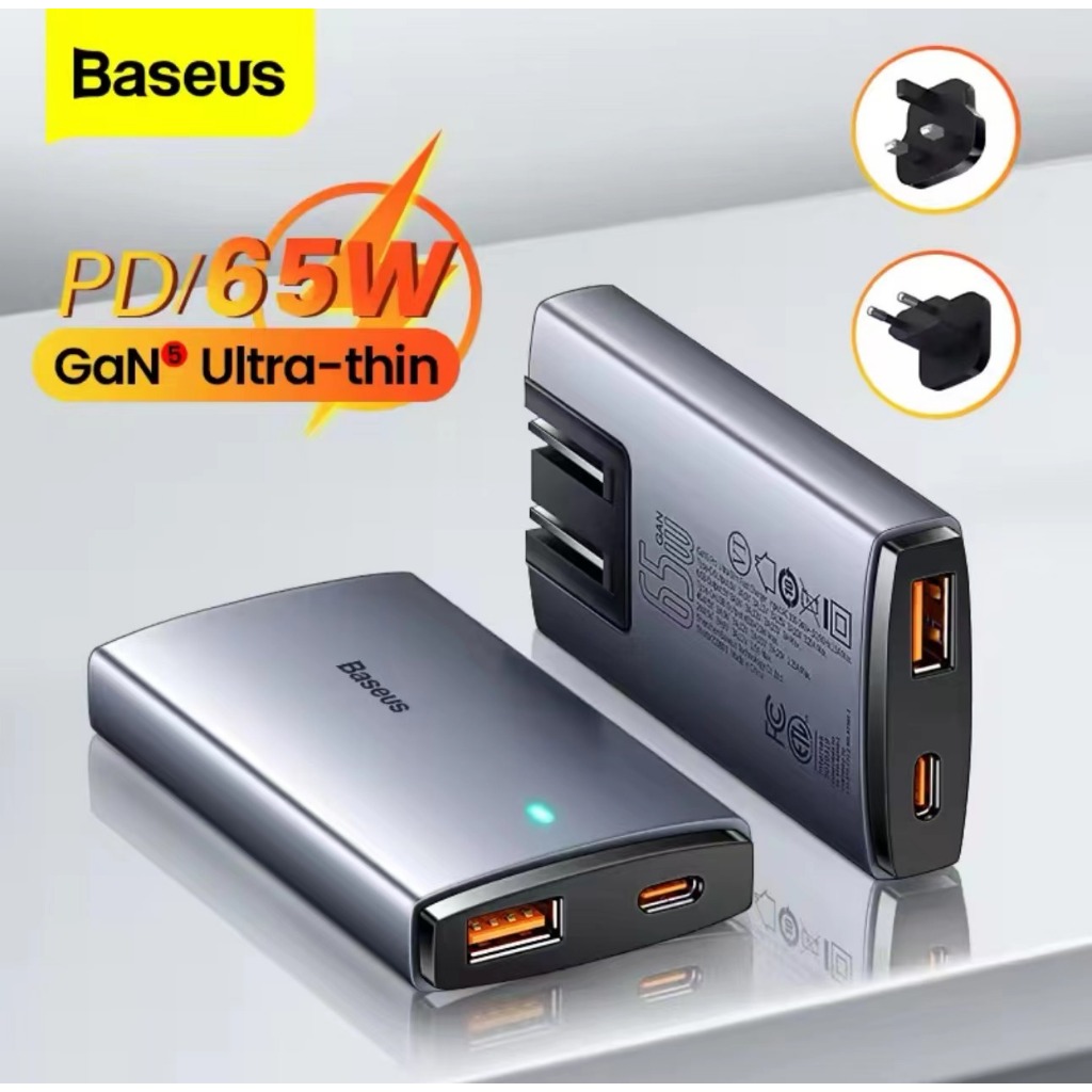 Baseus หัวชาร์จเร็ว 65W Ultra-Slim Fast charger ที่ชาร์จเร็ว GaN 5 Pro ...