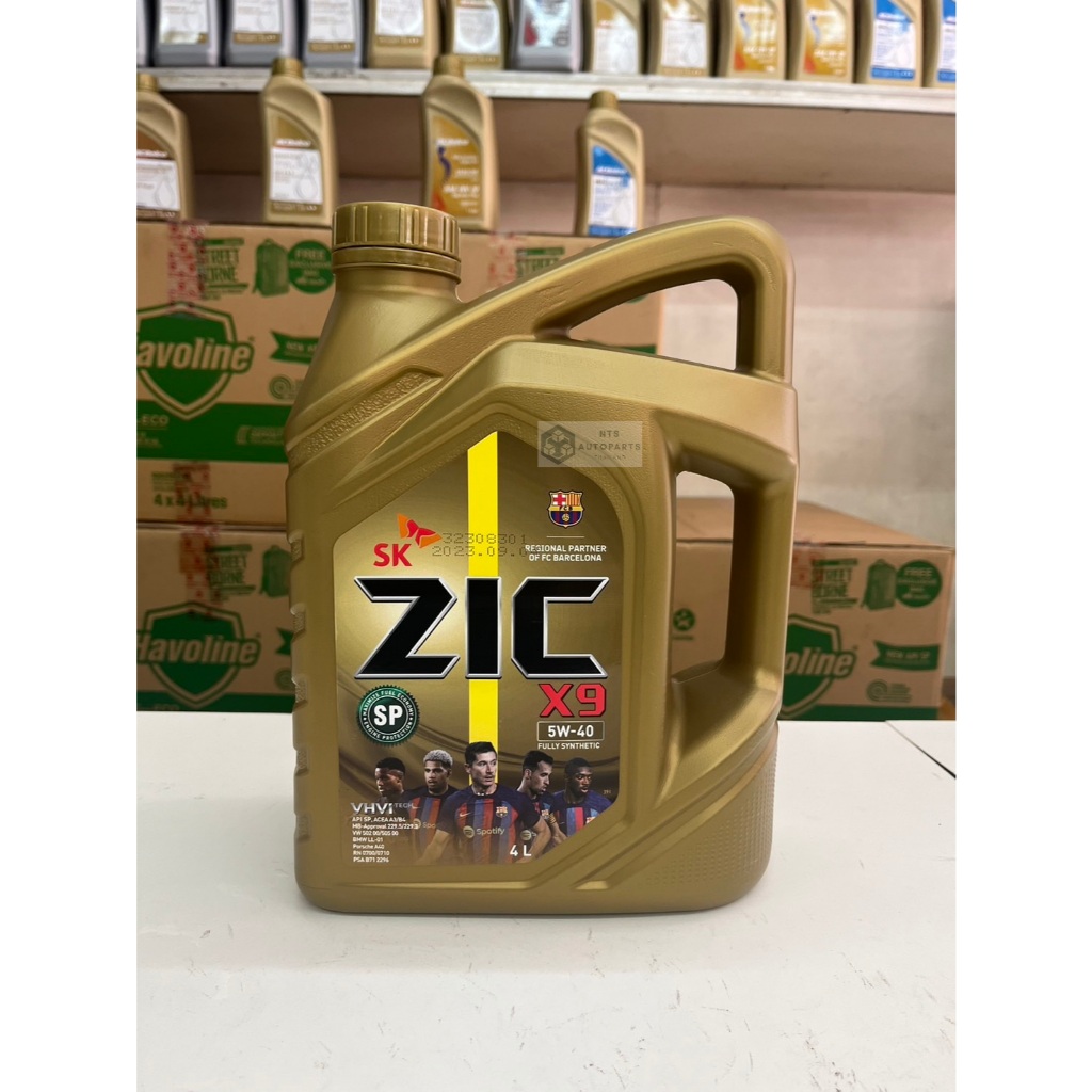 ZIC X9 เบนซิน 5W40 น้ำมันเครื่องยนต์เบนซินสังเคราะห์แท้ 100% SAE 5W40 ...