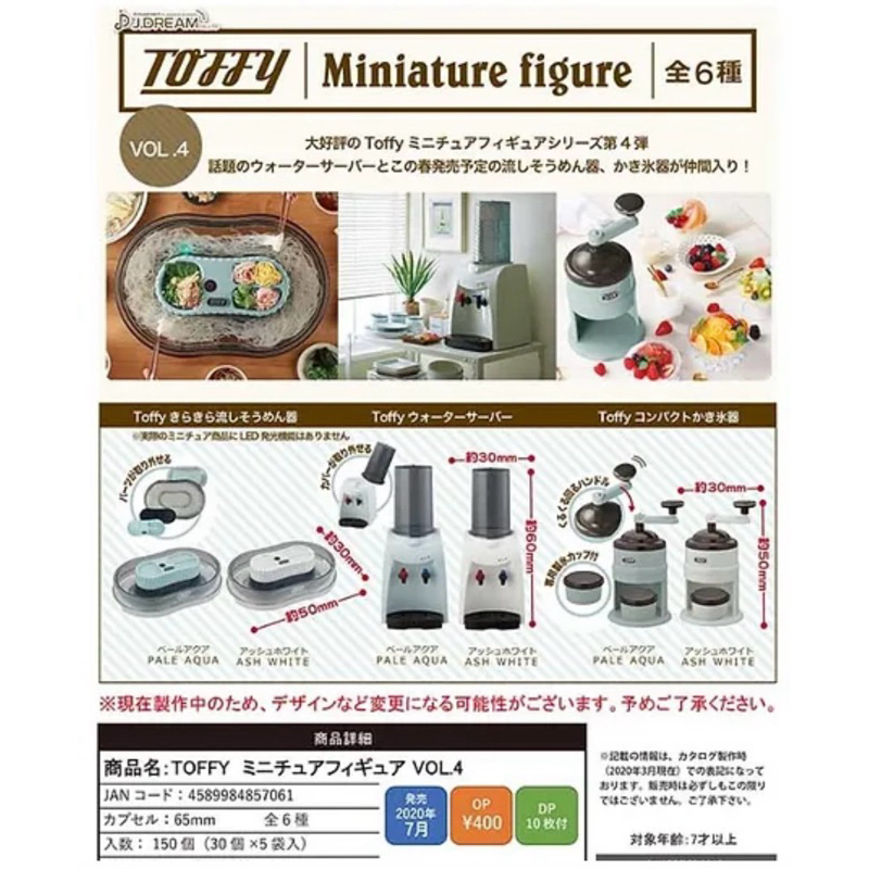 **พร้อมส่ง**กาชาปองเครื่องครัวทอฟฟี่ V.4 Toffy Miniatures Figure Vol.4 ของแท้(ของเล่น)
